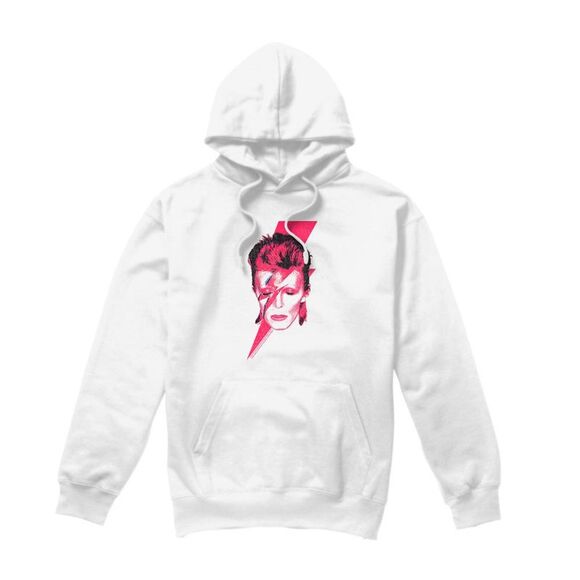 David Bowie Mens Aladdin Sane Hoodie / White